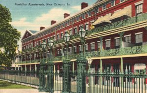 Vintage Postcard 1930s Pontalba Apartments French Quarters New Orleans Louisiana