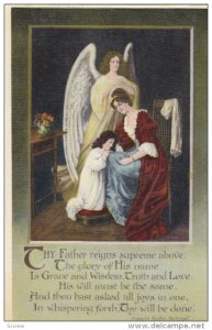 Angel watching over Mother and Daughter praying, Words of Prayer, 10-20s