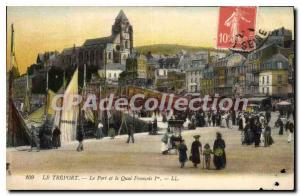 Postcard Old Treport port and Quai Francois I