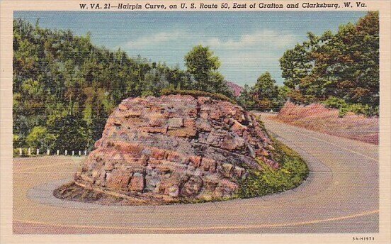 Hairpin Curve On U S Route 50 East Of Grafton And Clarksburg West Virginia