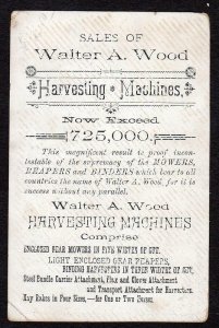 WALTER WOOD MOWING & REAPING MACHINE CO*CHICAGO*HARVESTING*VICTORIAN TRADE CARD