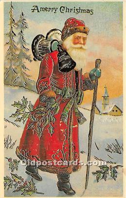 Santa Claus Postcard Old Vintage Christmas Post Card Reproduction 1994