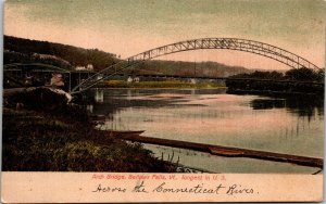 Postcard VT Bellows Falls Arch Bridge Connecticut River Langsdorf ~1910 V176