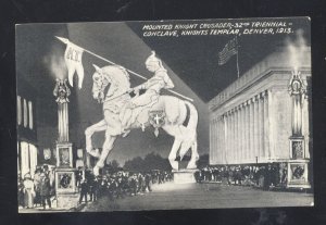 DENVER COLORADO 1913 KNIGHTS TEMPLAR TRIENNIAL CONCLAVE STATUE VINTAGE POSTCARD