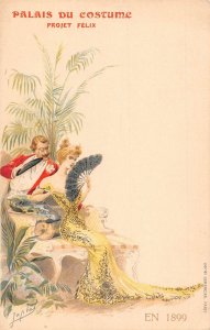 France Paris 1900 Universal Expo Costume Fashion signed Japhet postcard