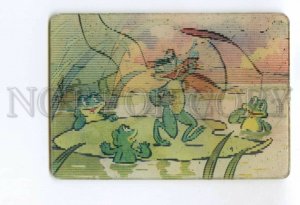 487096 USSR 1983 Trusov cartoon travel frog geese lenticular 3D Pocket CALENDAR