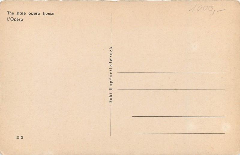 Germany original propaganda postcard Berlin Unter den Linden Opera House autos