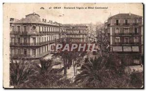 Old Postcard Algeria Oran- Bouluvard Seguin and Hotel Continental