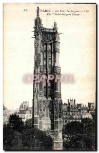 Old Postcard Paris St Jacques Tower