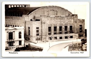 Philadelphia Fireproof Municipal Auditorium & Convention Hall~Closeup RPPC 1936 
