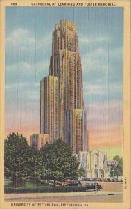 Pennsylvania Pittsburg Cathedral Of Learning And Foster Memorial University O...