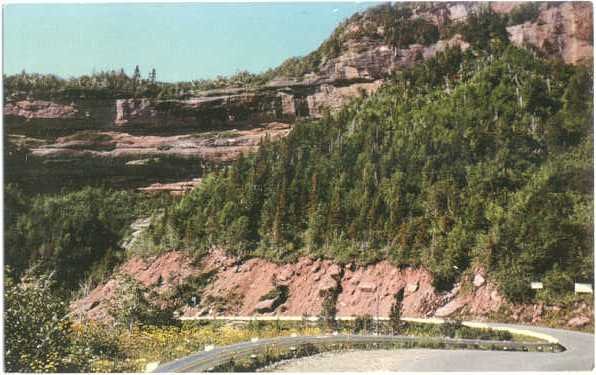 Interesting Geological View Grand Coup near Perce, Quebec, PC, 1964 Chrome