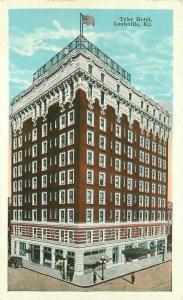 Autos 1920s Tyler Hotel Postcard Louisville Kentucky Flag Kropp 1679