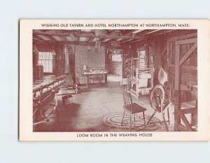 Postcard Loom Room, Wiggins Old Tavern And Hotel Northampton At Northampton, MA