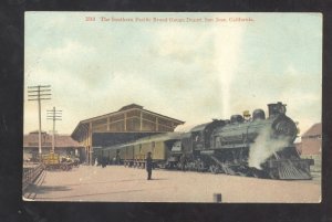 SAN JOSE CALIFORNIA BROAD GAUGE RAILROAD DEPOT STATION VINTAGE POSTCARD