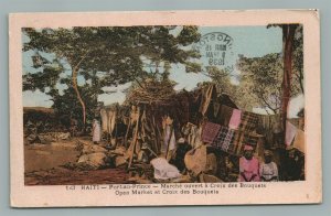 HAITI PORT-AU-PRINCE OPEN MARKET ANTIQUE POSTCARD