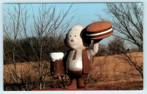 IOWA, IA ~ Roadside Highway I-80 ~ MR. ROOT BEER Advertising c1960s-70s Postcard