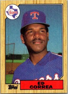 1987 Topps Baseball Card Ed Correa Texas Rangers sk2343