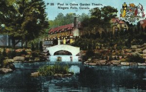 Canada Pool In Oakes Garden Theatre Niagara Falls Vintage Postcard 03.93