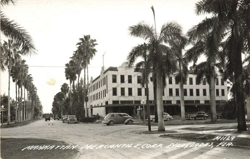 Everglades Manhattan Mercantile Corp Old Cars Real Photo Postcard