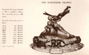 The Schneider Flight Trophy Antique Real Photo Aviation Postcard