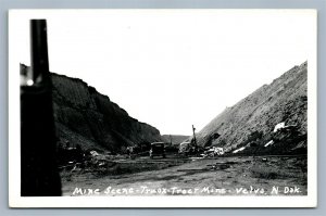 VELVA ND TRUOX TRACT MINE VINTAGE REAL PHOTO POSTCARD RPPC Truax Traer Coal Mine