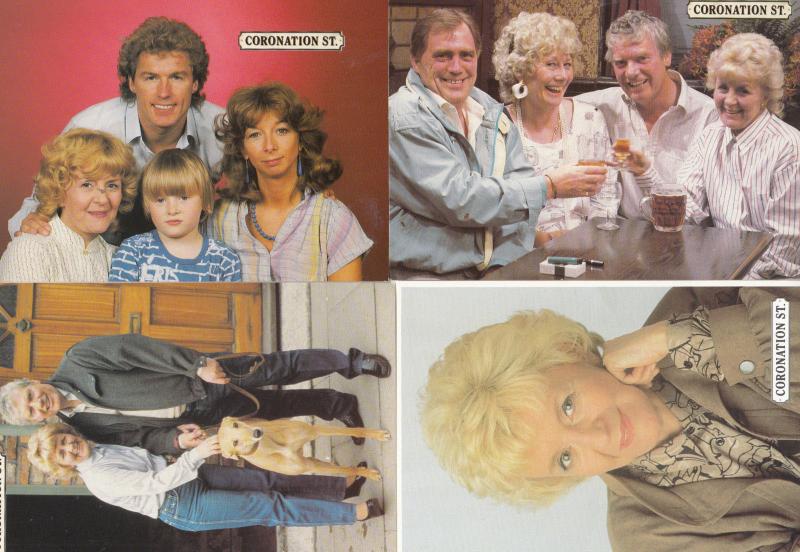 Ivy Brennan Lynne Perrie Brian Tilsley Family 4x Coronation Street Postcard s