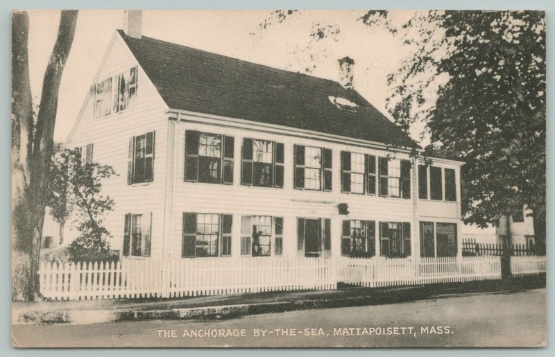 Mattapoisett Massachusetts~Anchorage By The Sea~1940s Linen Postcard