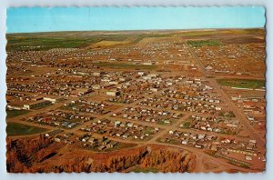 Dawson Creek British Columbia Canada Postcard Modern City Aerial View 1968