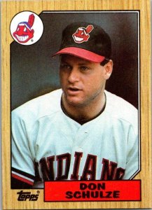 1987 Topps Baseball Card Dick Don Schulze Cleveland Indians sk3058
