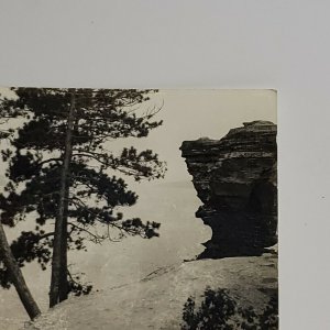 Vintage Postcard Pictured Rocks Munising Michigan black and white unposted