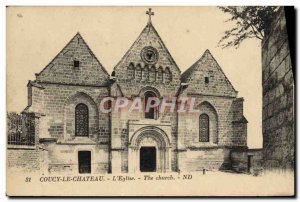 Old Postcard Coucy Le Chateau L & # 39Eglise