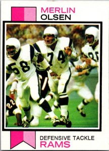 1973 Topps Football Card Merlin Olsen Los Angeles Rams sk2566