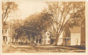 Oxford ME Pleasant Dirt Street Horse & Wagons Real Photo Postcard