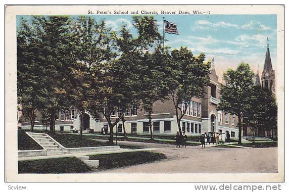 St. Peter's School and Church, Beaver Dam, Wisconsin, PU-1938