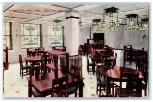 c1910 Marble Room West Hotel Interior Dining Room Chair Sioux City Iowa Postcard