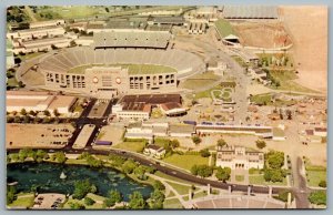 Postcard Dallas Texas c1950s Famous Cotton Bowl State Fair Aerial View Football