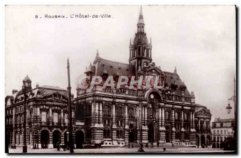 Old Postcard Roubaix Hotel de Ville