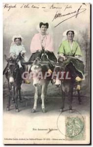 Old Postcard Folklore Costume Sablaise Our Amazons sablaises (ass donkey mule)