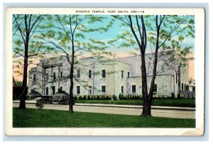 1937 Masonic Temple Building Cars Fort Smith Arkansas AR Vintage Postcard