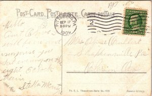 Pittsburg Pa Pennsylvania 1909 Cows Pond Dcok Cancel PM Stamp WOB Note 