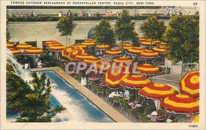 Postcard Old New York Famous Outdoor Restaurant at Rockefeller Center Radio C...