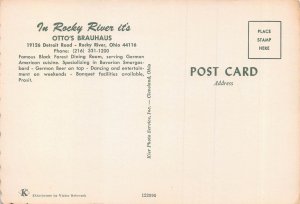 ROCKY RIVER OHIO~OTTO'S BRAUHAUS-BEER-GERMAN FOOD-EIN PROSIT POSTCARD