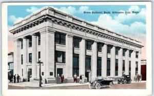 ARKANSAS CITY, Kansas  KS    HOME NATIONAL BANK  ca 1920s  Postcard