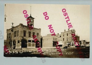 Pine Island MINNESOTA RPPC 1910 MAIN STREET Christmas nr Rochester Zumbrota