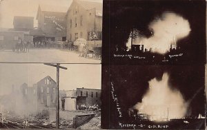 ZC1/ Rockford Ohio RPPC Postcard c1910 Light Plant Mill Fire Disaster 125