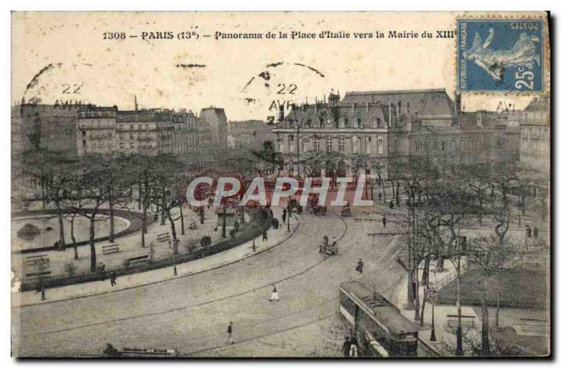 Old Postcard Paris Panorama of the Place d & # 39Italie Towards the 13th Mayo...