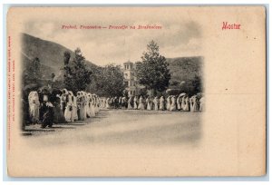 c1905 Procession to Brasancevo Mostar Bosnia and Herzegovina Postcard