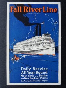 USA New England Steamship Co. FALL RIVER LINE Daily Service c1920s Postcard