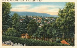 Vintage Postcard Bird's Eye View From Meyer's Park Gloversville New York NY AMC